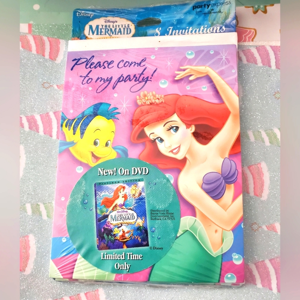 Vintage Disney Little Mermaid Party Invitations